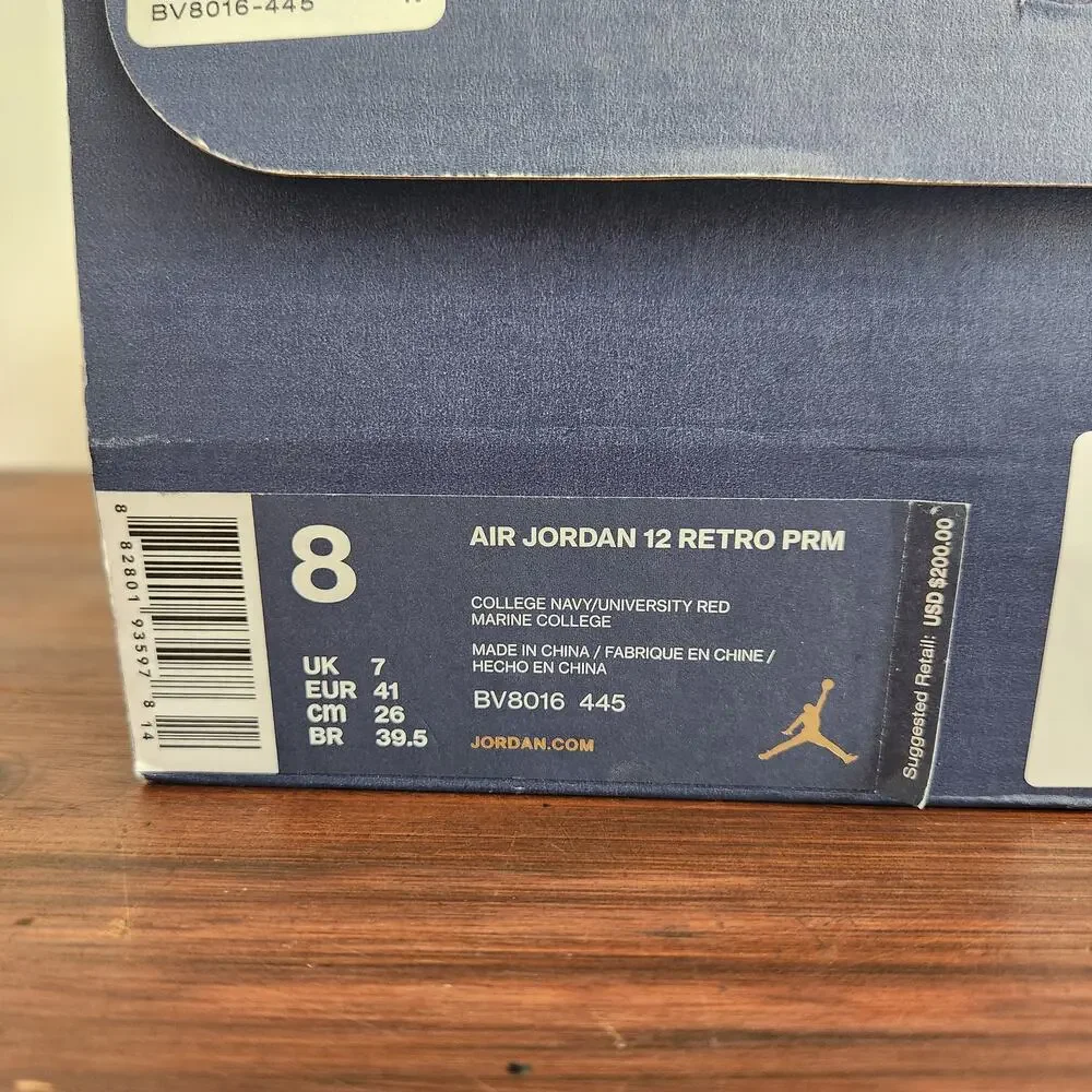 Jordan 12 Men's Size 8M International Blue/White‎ Pre-owned Good Clean
